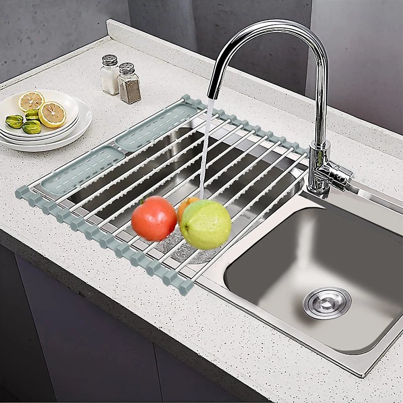 Egouttoir vaisselle pliable inox
