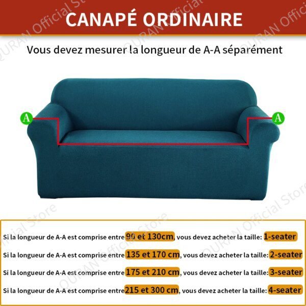 Housse de Canapé Extensible en Tissu , canapé d'Angle et Sofa 1, 2, 3 ou 4 Places