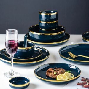 40972-6f130c.jpg Assiettes à dîner en porcelaine bleue