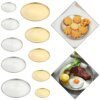 Assiette ronde en acier inoxydable, fruits