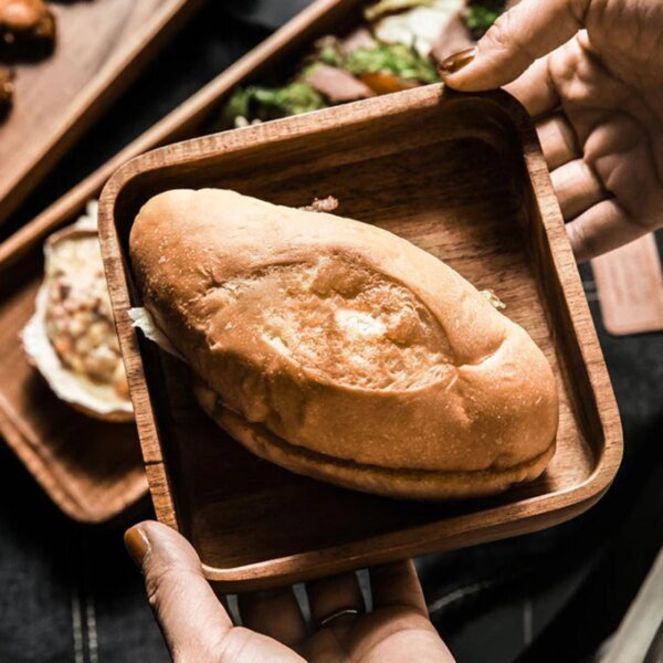 41350-988a07.jpg Plateau de service en bois d'acacia, soucoupe, plateau à thé