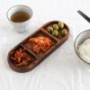 Plateau de service en bois d'acacia, carré Rectangle petit déjeuner