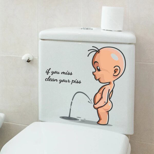Autocollant Toilette Amusant Bébé – Décoration Murale PVC Étanche
