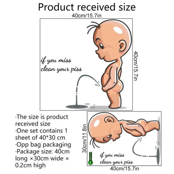 Autocollant Toilette Amusant Bébé – Décoration Murale PVC Étanche