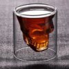 tasse à café transparente double paroi avec crâne