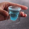 tasse à café transparente double paroi avec crâne