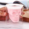 tasse à café transparente double paroi avec crâne