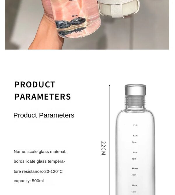 bouteille d eau en verre pour Couple, 500/750M