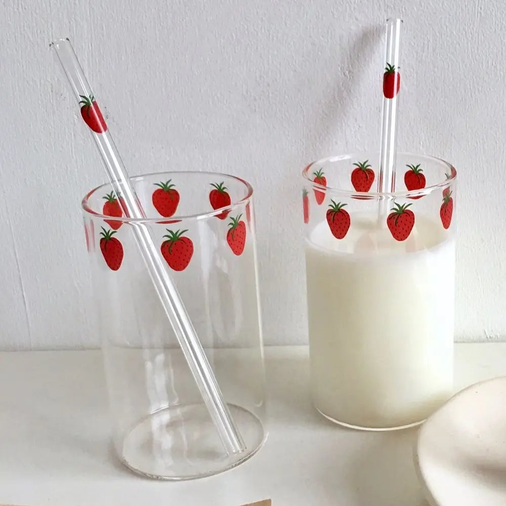 Tasse en verre transparent Mignonne avec Paille pour Étudiant