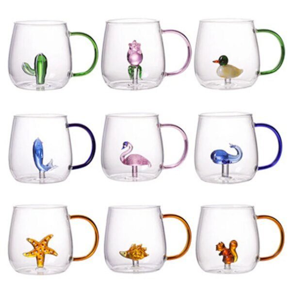 Tasse en Forme d'Animal de Dessin Animé, Comporte une Haute Teneur en Borosilicate