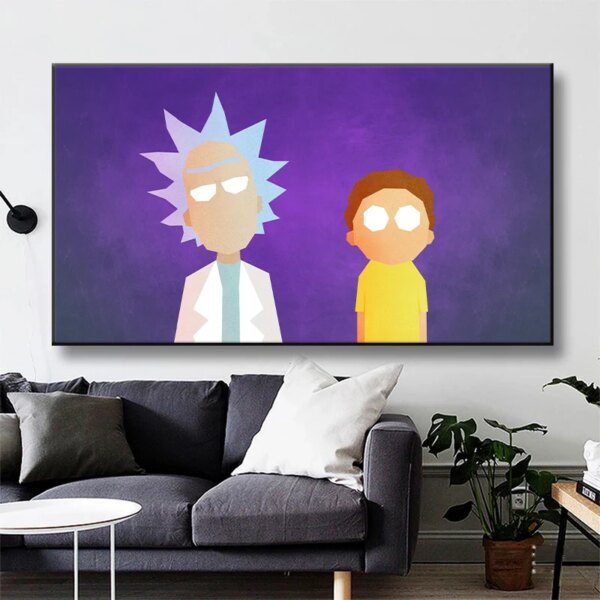 peinture rick et morty, impressions d'art mural, décoration de chambre à coucher, couloir, cadeau pour enfants