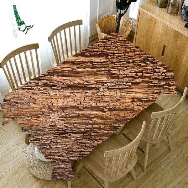 Nappe de table rectangulaire imprimée de Texture en bois