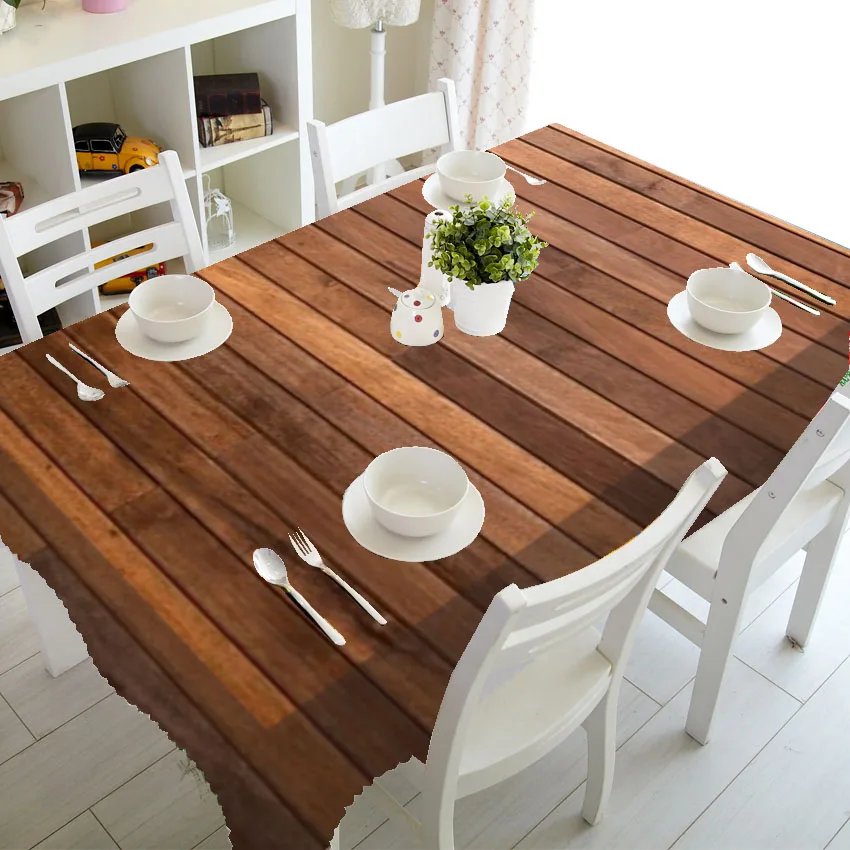 Nappe de table rectangulaire imprimée de Texture en bois