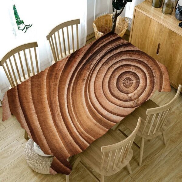 Nappe de table rectangulaire imprimée de Texture en bois