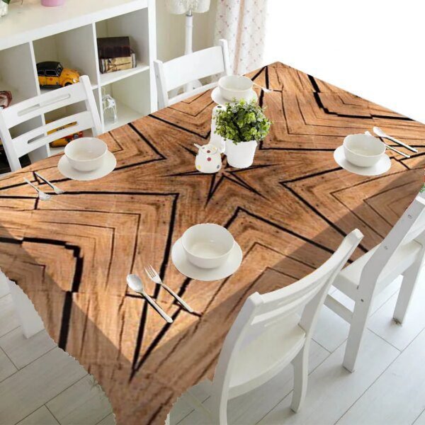 Nappe de table rectangulaire imprimée de Texture en bois