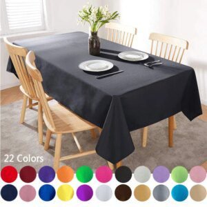 Nappe de table rectangulaire en satin, polyester lavable