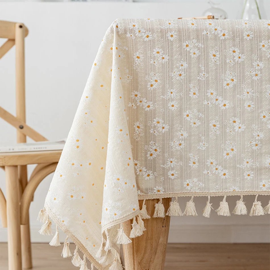 Nappe florale textile déco — Nappe florale en coton pour table à thé et table rectangulaire | home20.fr