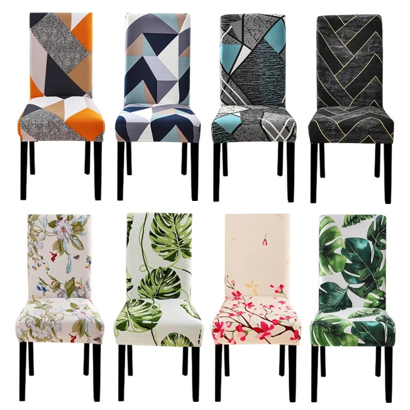 Housse de chaise de salle à manger élastique en Spandex extensible