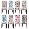 Housse de chaise de salle à manger en Spandex élastique imprimé housse de chaise extensible
