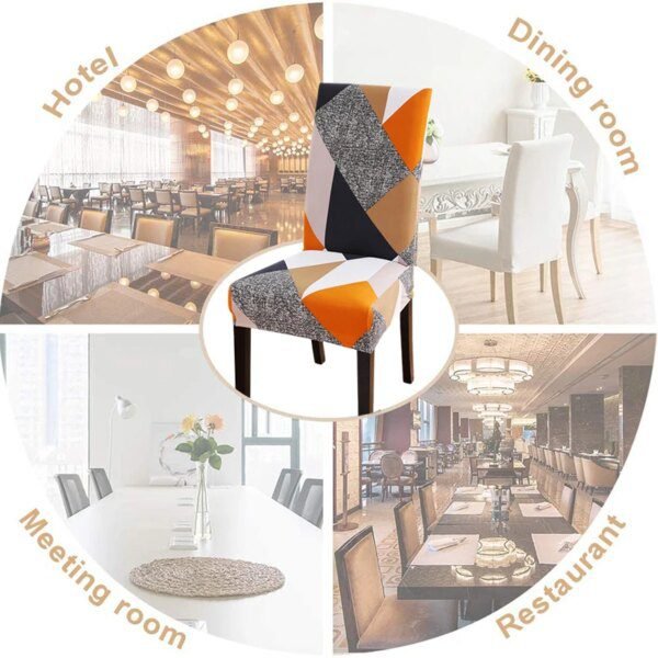 Housse de chaise en Spandex à géométrie imprimée