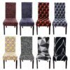 Housse de chaise en Spandex à géométrie imprimée