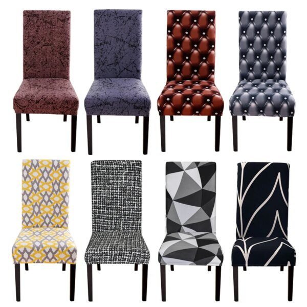 Housse de chaise en Spandex à géométrie imprimée