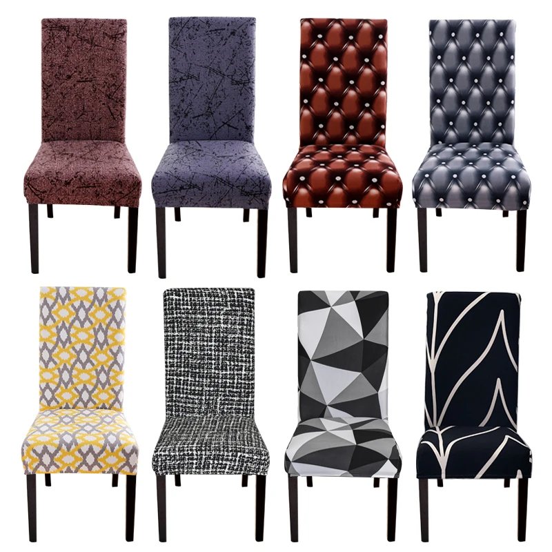 Housse de chaise en Spandex à géométrie imprimée