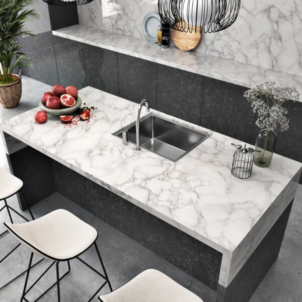 Papier peint vinyle auto-adhésif en marbre, couleur unie, décoration de maison