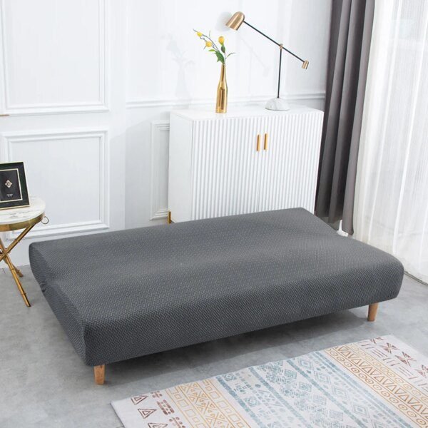 Housse clic clac de canapé-lit en Jacquard, extensible, sans accoudoirs