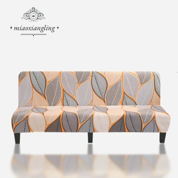 Housse clic clac extensible pour canapé-lit, sans accoudoirs, en tissu de soie, tailles S/L/XL, pour salon, printemps/été