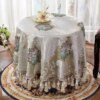 Nappe de table ronde à fleurs de haute qualité