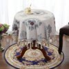 Nappe de table ronde à fleurs de haute qualité
