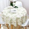 Nappe de jardin en coton et lin imprimé de petites fleurs