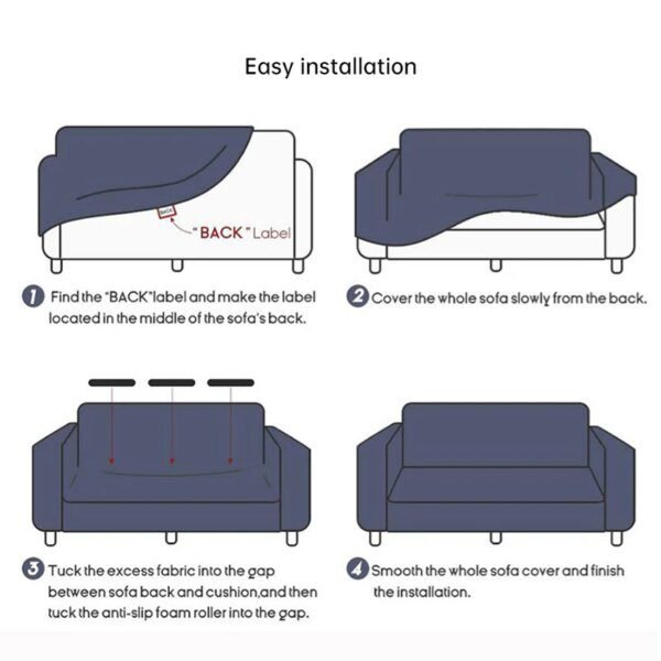 Housse de canapé extensible et fauteuil 1/2/3/4 places, canapé en forme de L