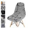 Housse de chaise à coque de couleur unie, extensible, housse de chaise à dossier court