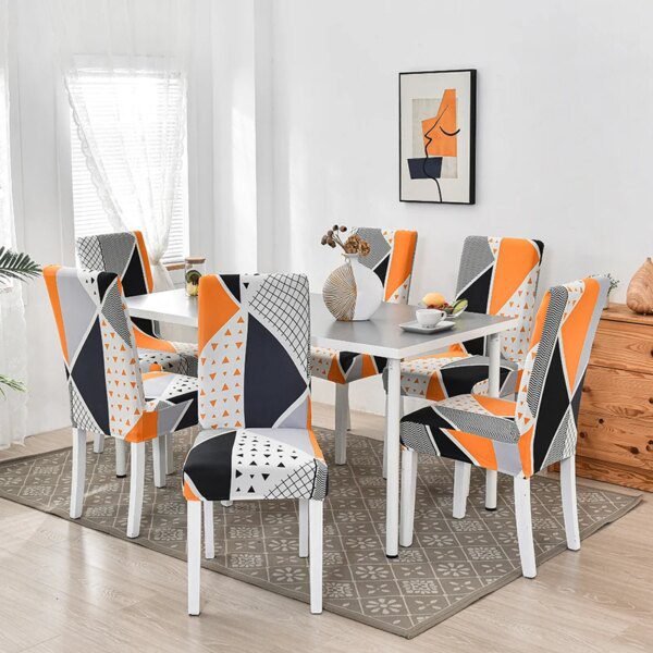 housse de chaise Extensible À Motifs Couvertures de Chaise De Salle À Manger Lot de 1