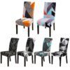 housse de chaise Extensible À Motifs Couvertures de Chaise De Salle À Manger Lot de 1