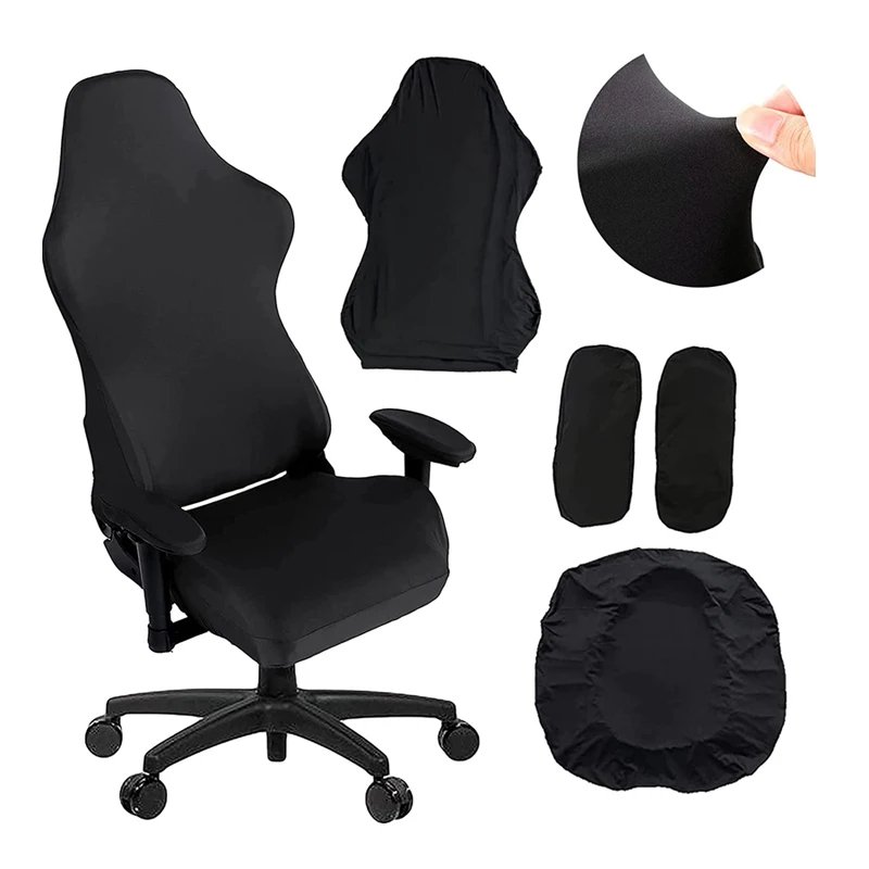 Housses chaises housse — Housses de chaises de jeu en Spandex, 4 pièces, couvre-siège de bureau avec accoudoir | home20.fr