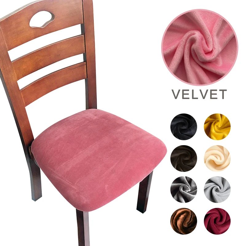 Chaise couvre housse — housse de chaise Couvre-coussin de siège souple en tissu de velours | home20.fr