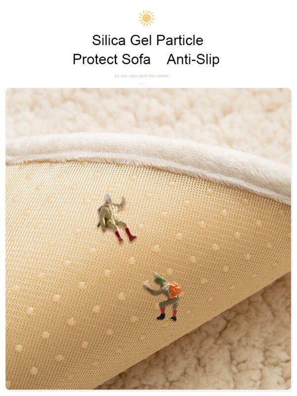 Housse de canapé en peluche douce, couleur unie