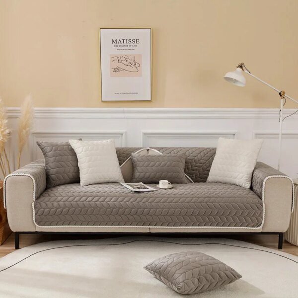 Housse de canapé de coussin de canapé en velours, antidérapante