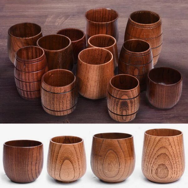 Tasse en Bois Naturel d’Épicéa – Fait Main, Style Authentique