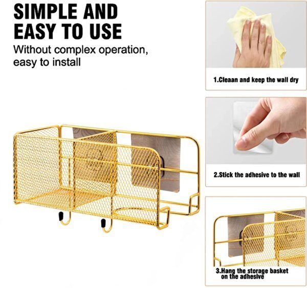 Panier de rangement nordique en métal et fer pour stylos de maquillage