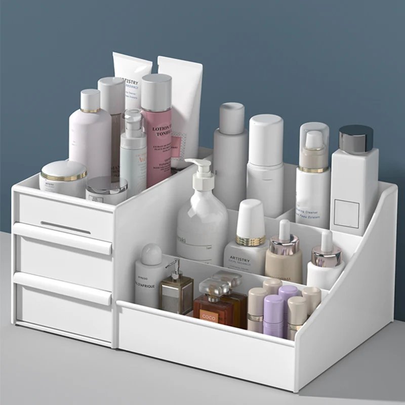 Rangement maquillage accessoire salle 2113 — rangement maquillage pour cosmétiques, boîte de rangement de grande capacité | home20.fr