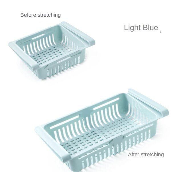 Boîte de rangement en plastique transparent pour fruits et aliments, organisateur de réfrigérateur coulissant sous étagère
