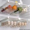 Boîte de rangement en plastique transparent pour fruits et aliments, organisateur de réfrigérateur coulissant sous étagère