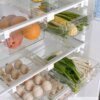 Boîte de rangement en plastique transparent pour fruits et aliments, organisateur de réfrigérateur coulissant sous étagère