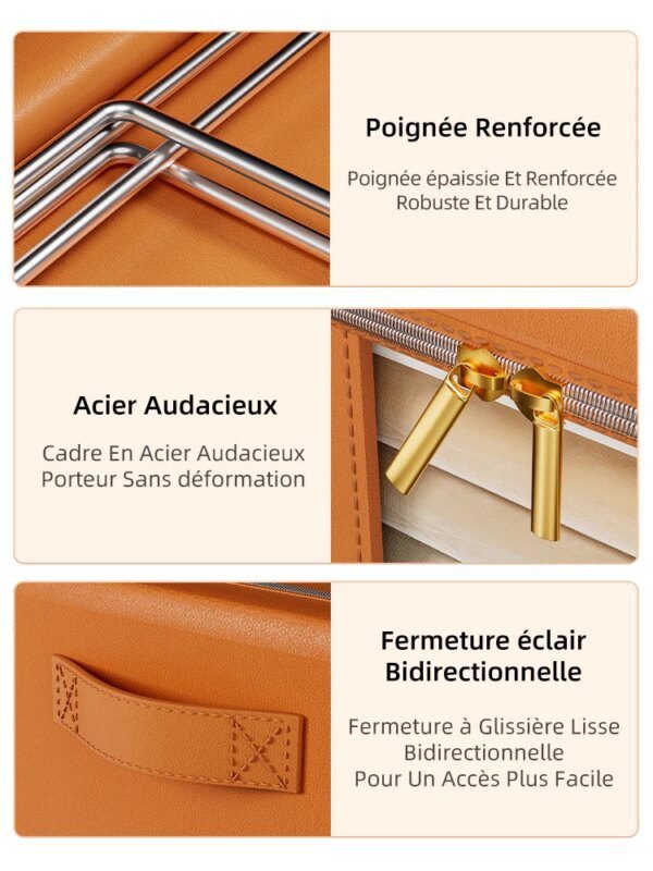 boite de rangement pliable en cuir, grande capacité, pour vêtements