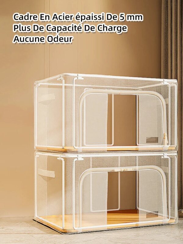 boite de rangement pliable en cuir, grande capacité, pour vêtements