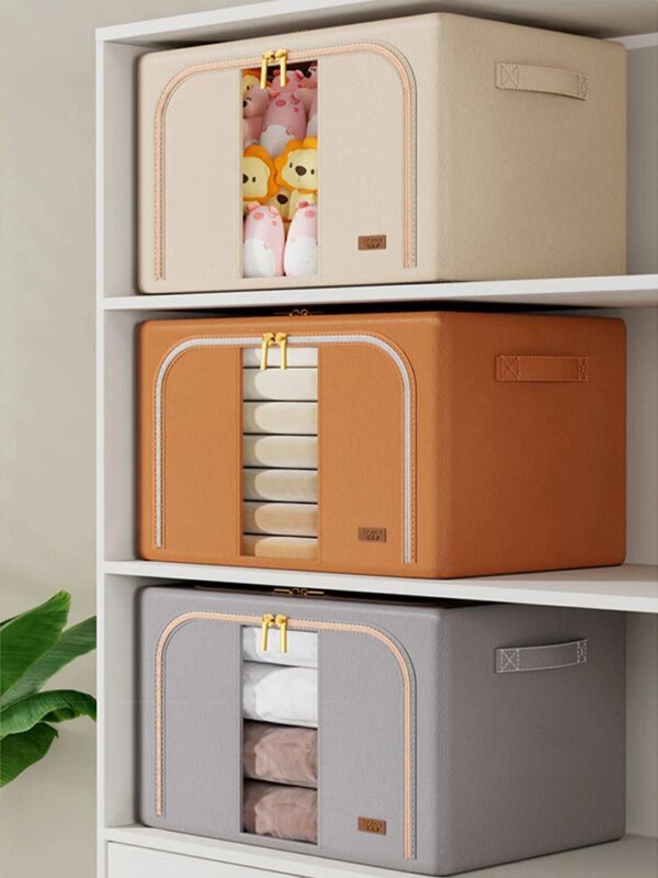 boite de rangement pliable en cuir, grande capacité, pour vêtements